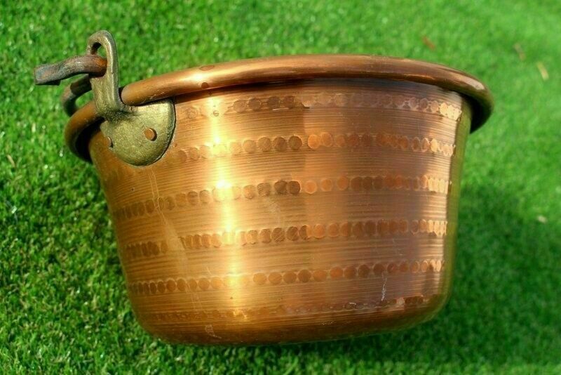 Antique Quality French Hammered Copper Pot/Planter/Jam 18th C 30 X 13 Cm photo Home Decor