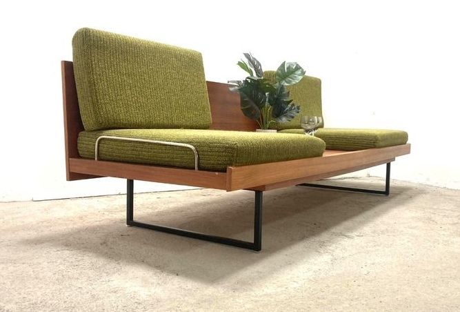 Czech  2 Seater Sofa & Daybed In Mahogany By Drevotex 1970s photo Furniture