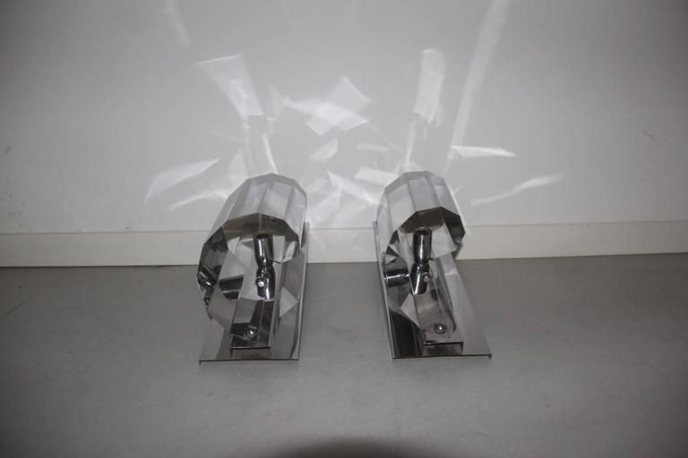 Big 1970 Pair Of Stainless Steel Spiral Wall Italian Design photo Art