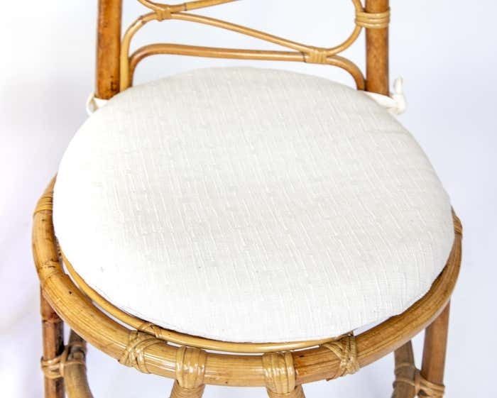 Mid Century Modern Rattan Chairs And High Back Table, Italy 1960s photo vintage