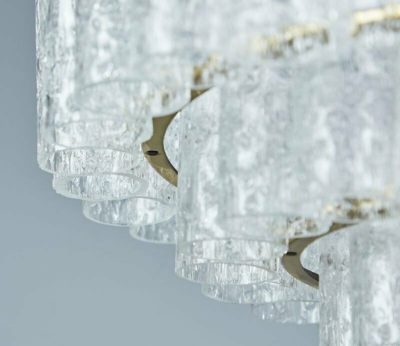 Glass And Brass Chandelier From Doria Leuchten 1960s photo 997.0