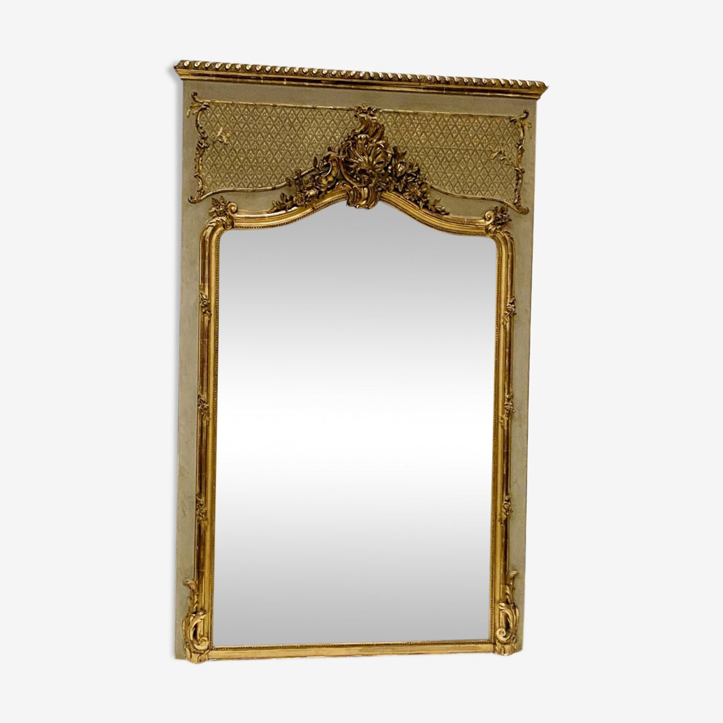 Louis XV Style Mirror In Wood And Gilded Stucco 20th Century