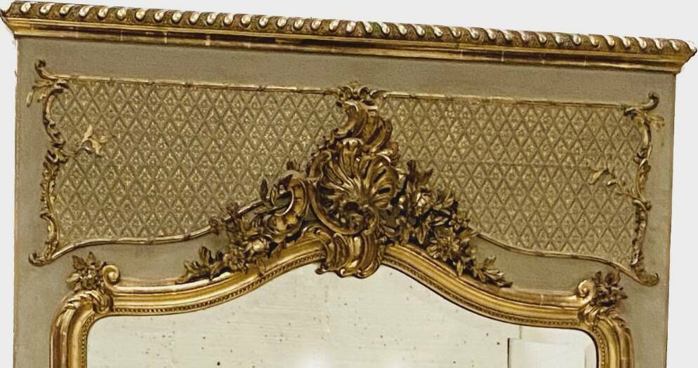 Louis XV Style Mirror In Wood And Gilded Stucco 20th Century photo for sale
