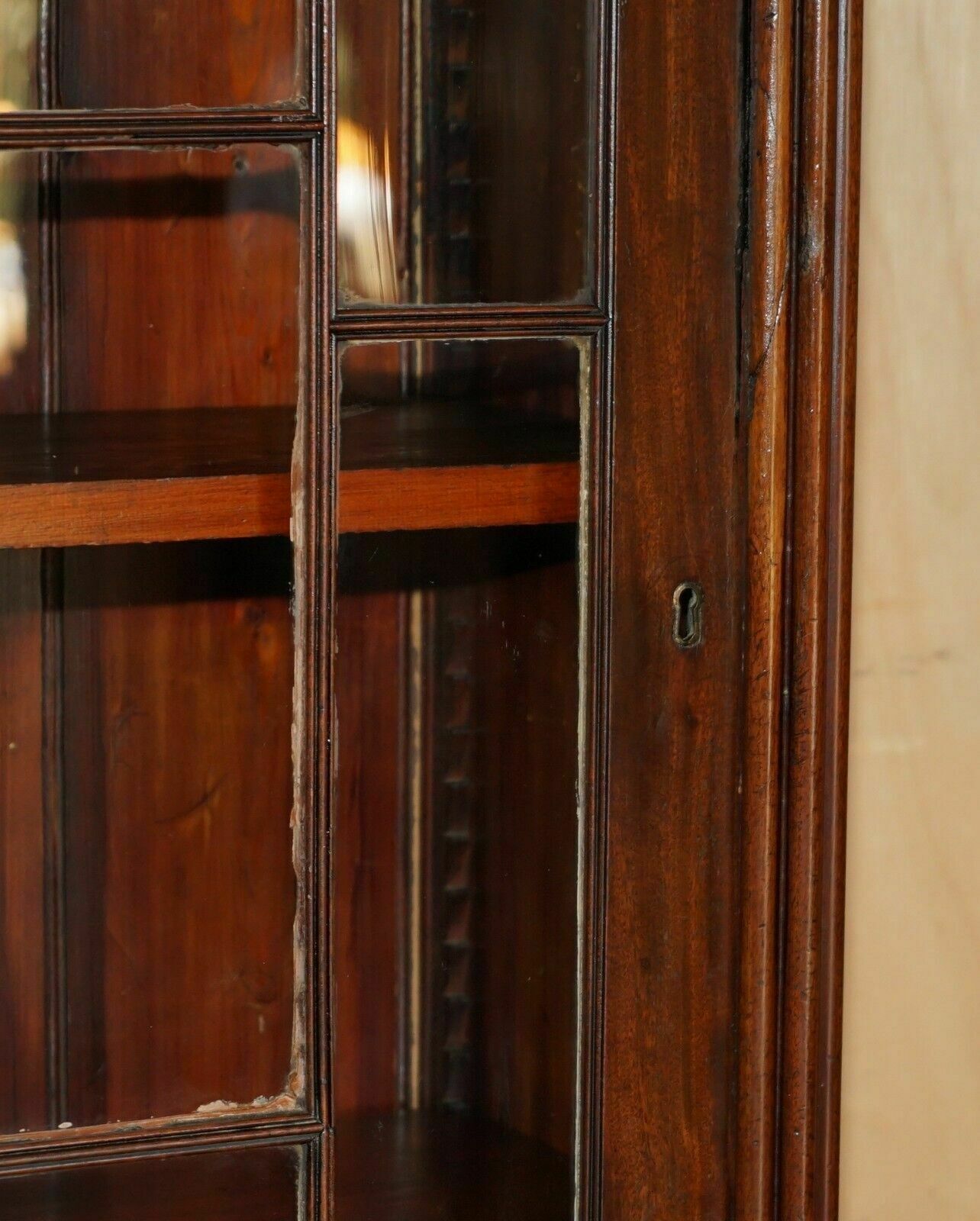 Early Victorian Gothic Revival Astral Glazed Library Bookcase With Steeple Glass photo vinterior