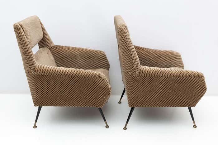 Coppia Di Poltrone Moderne Di Metà Secolo Gigi Radice Per Minotti Italia, Anni '50 photo vinterior