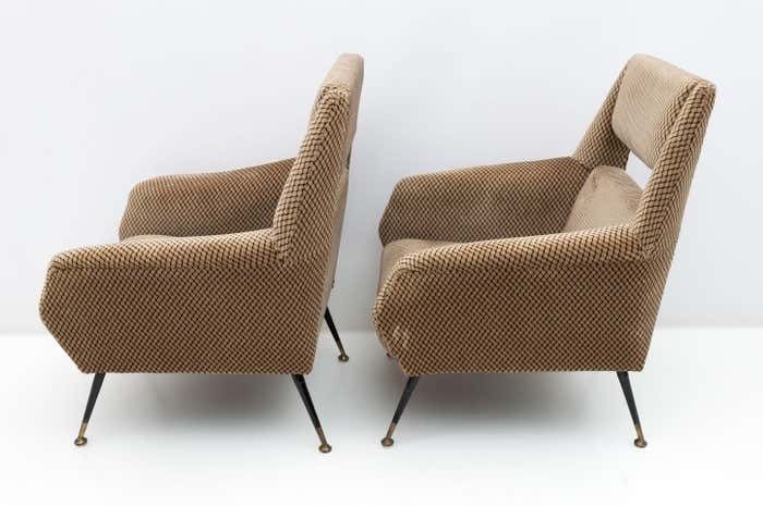 Coppia Di Poltrone Moderne Di Metà Secolo Gigi Radice Per Minotti Italia, Anni '50 photo buy