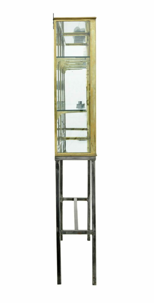 French 1920’s Brass Glazed Shop Display Cabinet By Siegel photo Furniture