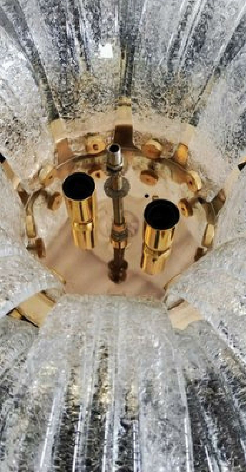 Lighting Glass And Brass Ceiling Lamp By Barovier & Toso, 1980s photo