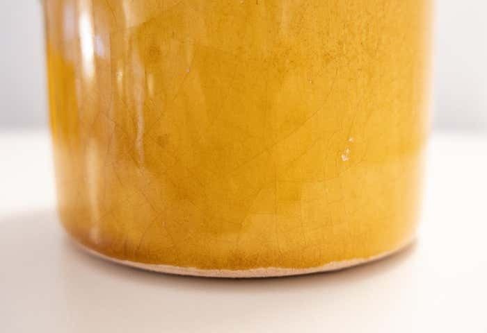 Home Decor Mid Century Yellow Carafe Set With 5 Cups In Glazed Ceramic, France 1970s photo