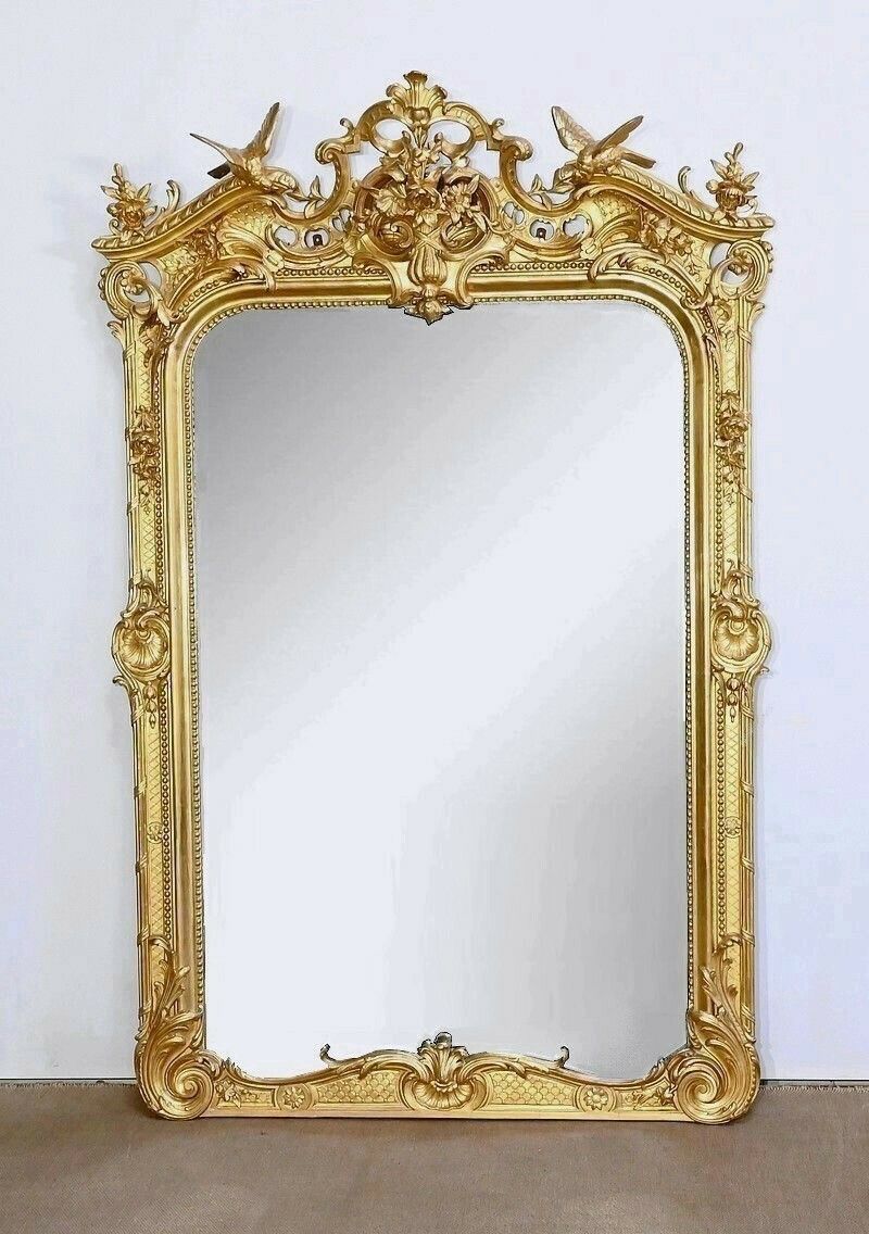 Important Louis XV Mirror In Gilded Wood – Early 19th Century photo furniture