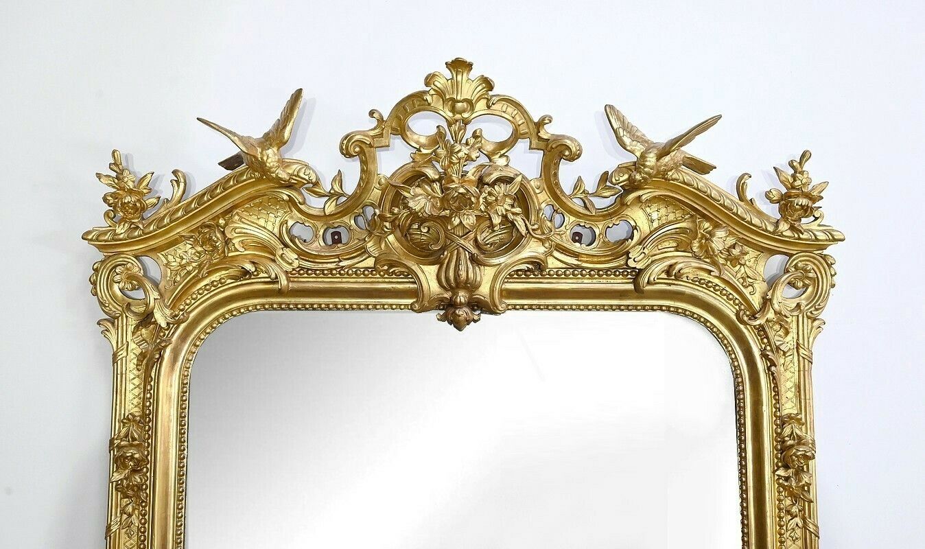 Important Louis XV Mirror In Gilded Wood – Early 19th Century photo vinterior