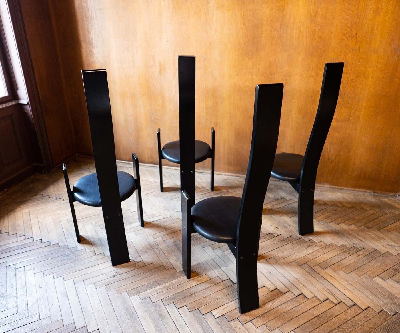 Mid Century Modern Wooden “Golem” Dining Room Chairs By Vico Magistretti, Italy 1969 photo buy