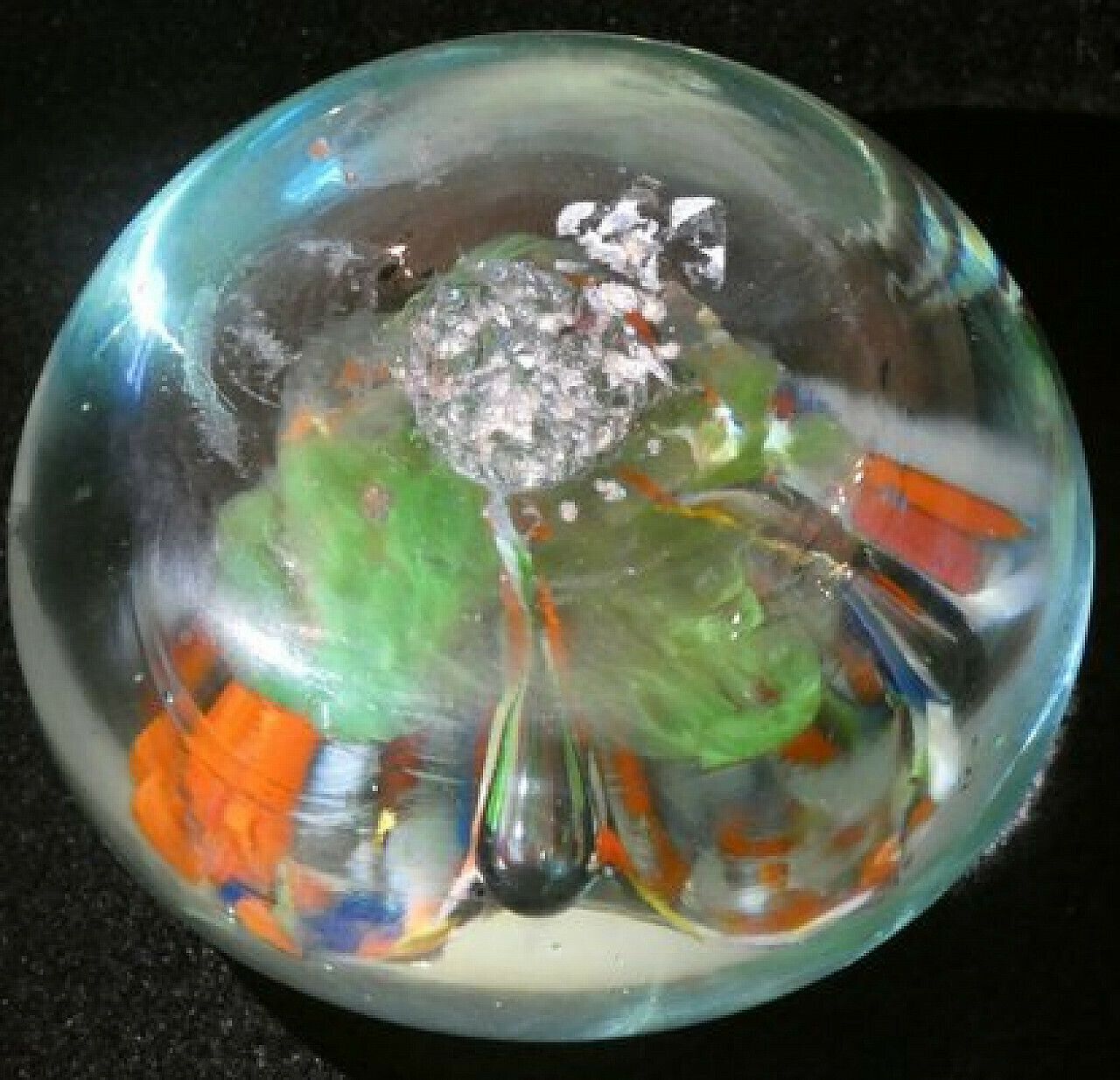 Murano Glass Floral Paperweight, 1950s photo Home Decor