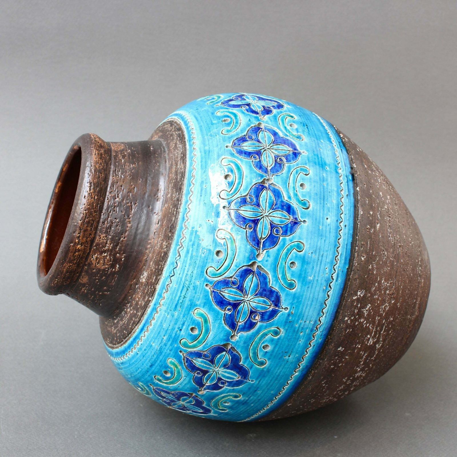 photo vinterior Mid Century Italian Ceramic Vase By Aldo Londi For Bitossi   'Arabesque' (Circa 1960s)
