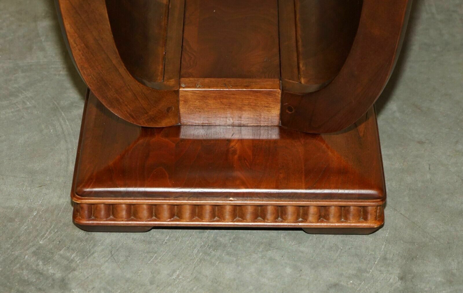 Four Large Tulip Shaped Glass Top Elm Side End Tables With Hidden Base Storage photo 3950.0