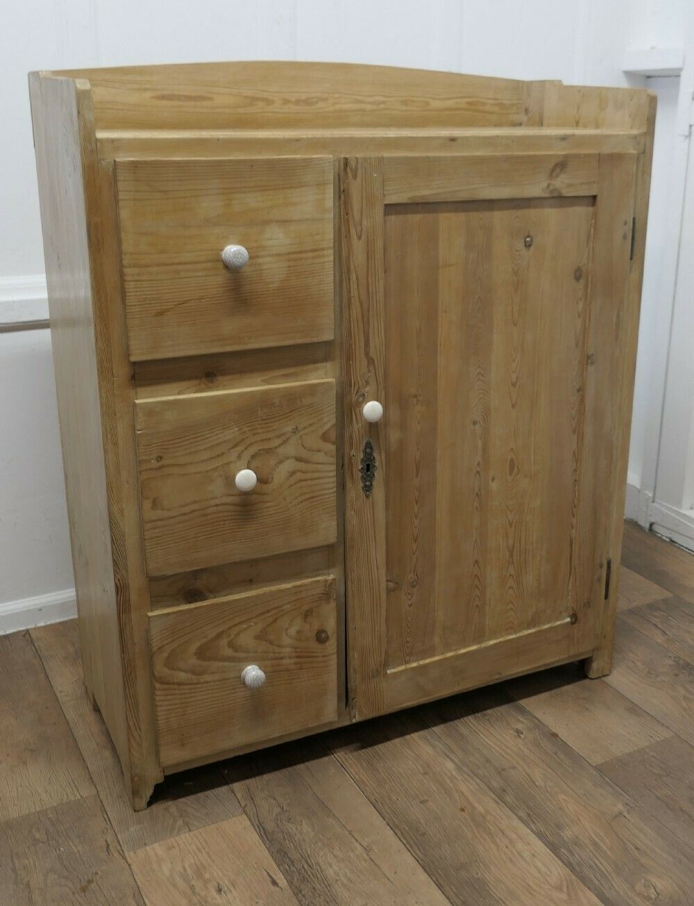 Victorian Stripped Pine Greeting Station Cupboard photo Furniture
