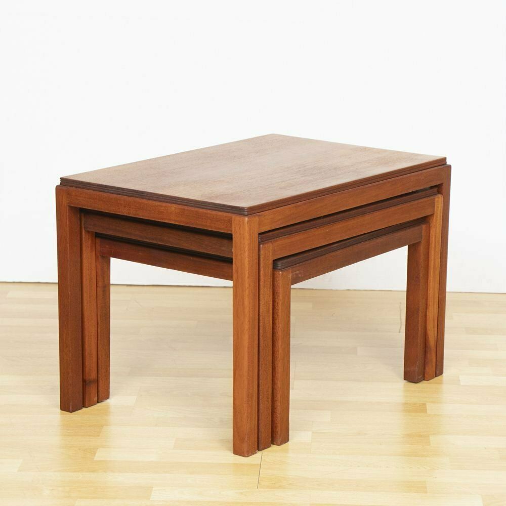 Midcentury Mahogany Nesting Tables By Gordon Russell C.1960s photo for sale