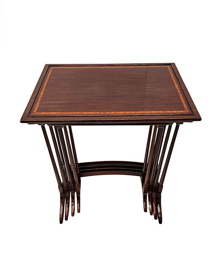 A Fabulous Edwardian Nest Of Four Inlaid Tables