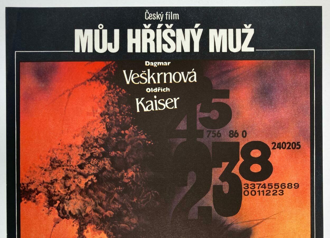 Movie Poster, My Sinful Man, Zdeněk Vlach, 1987 photo furniture