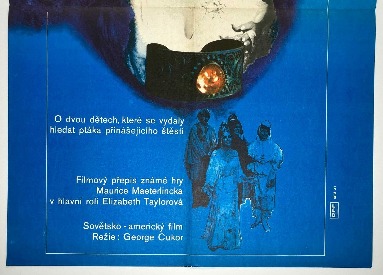 photo buy Original Film Poster, The Blue Bird, Eva Heřmanská, 1977, Genuine Czech Vintage Print