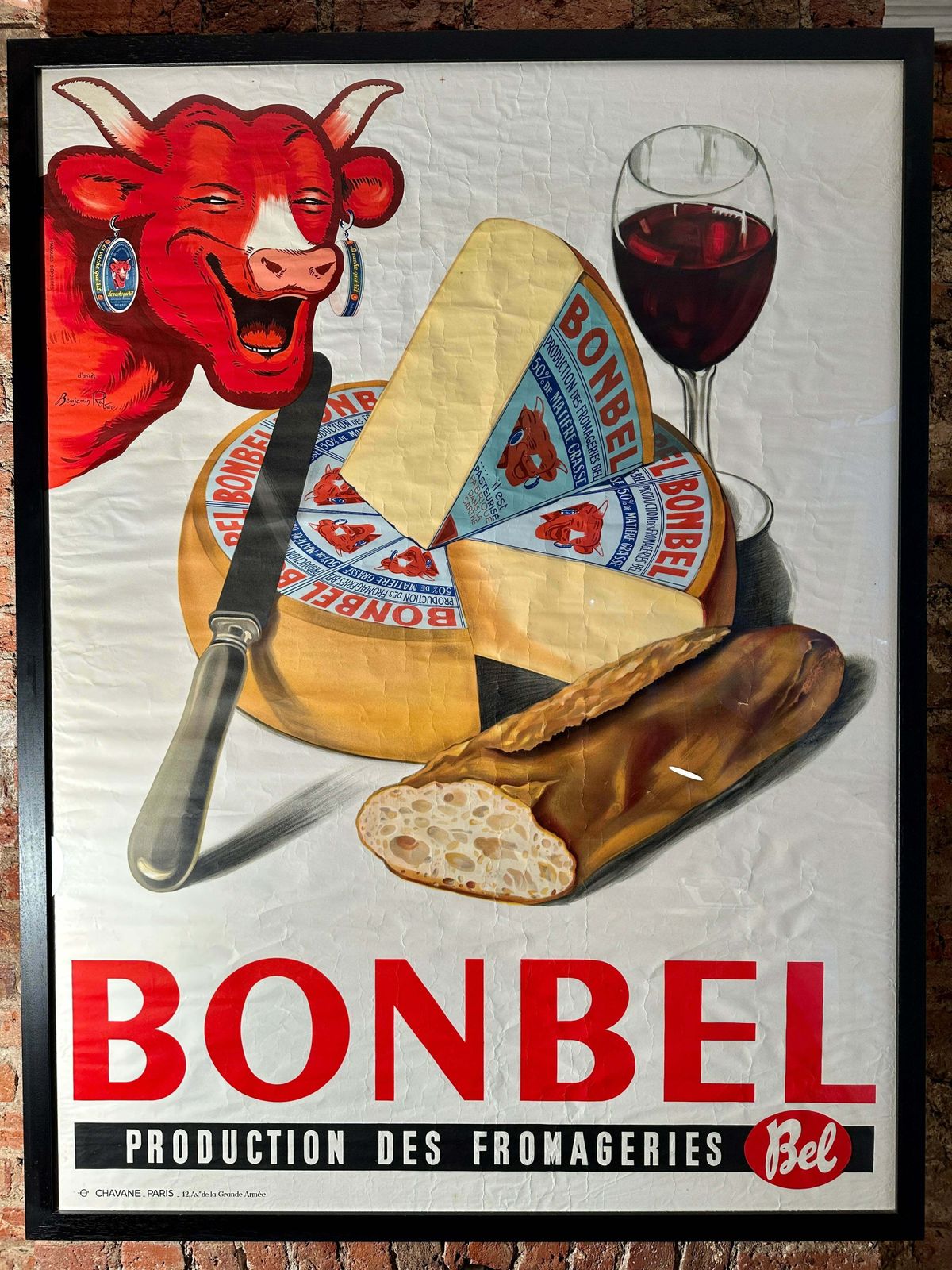 photo buy Fabulous Early Rare Original Antique French Lithograph “Laughing Cow” Advertising Poster/Art/Picture By Benjamin Rabier (1864 1939)