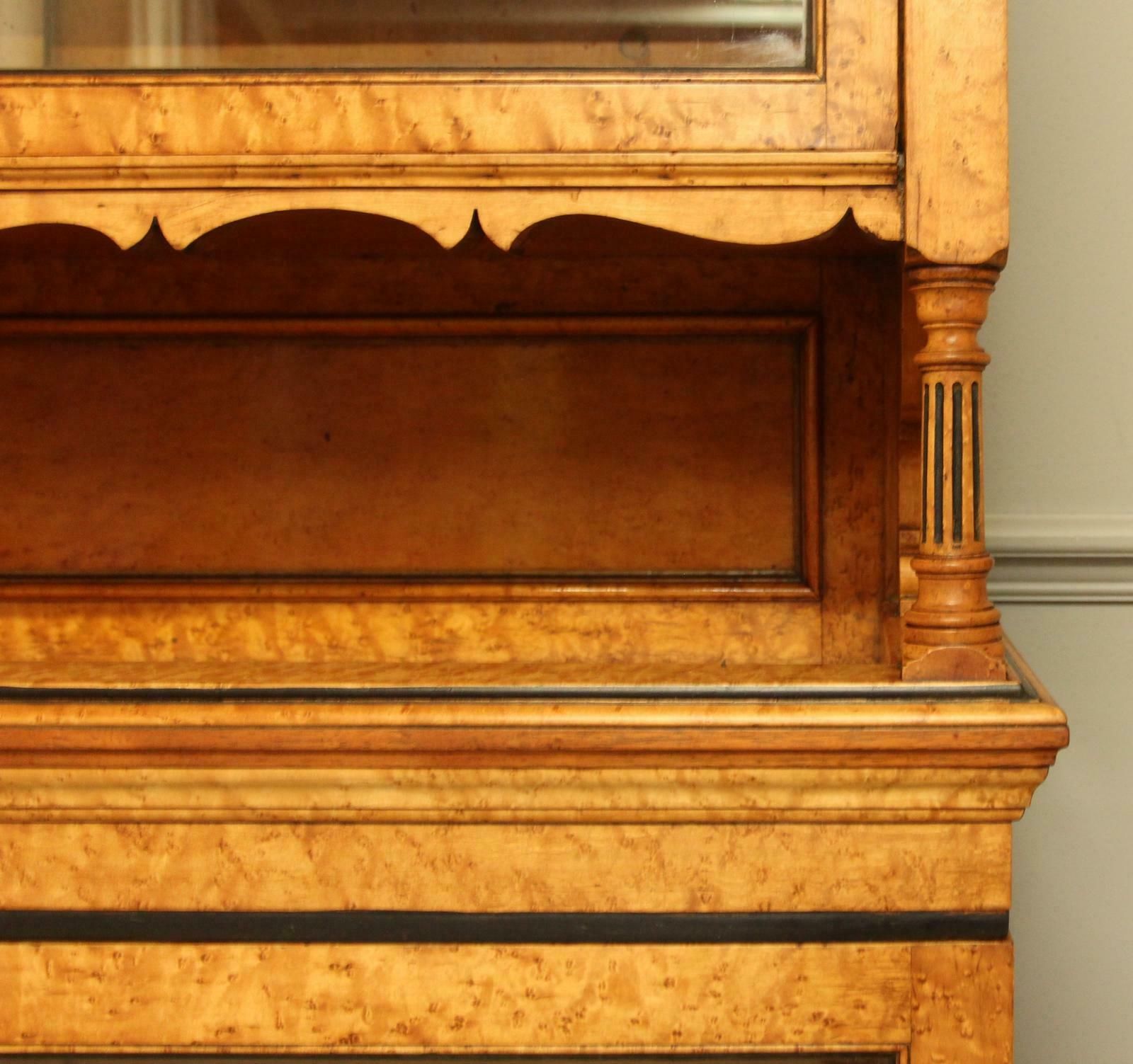photo for sale Victorian Bird's Eye Maple Display Bookcase