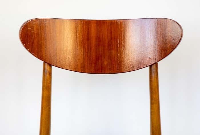 1800.0 Mid Century Modern Dining Chairs With Blue Velvet Upholstery, Set Of 6, 1950s photo