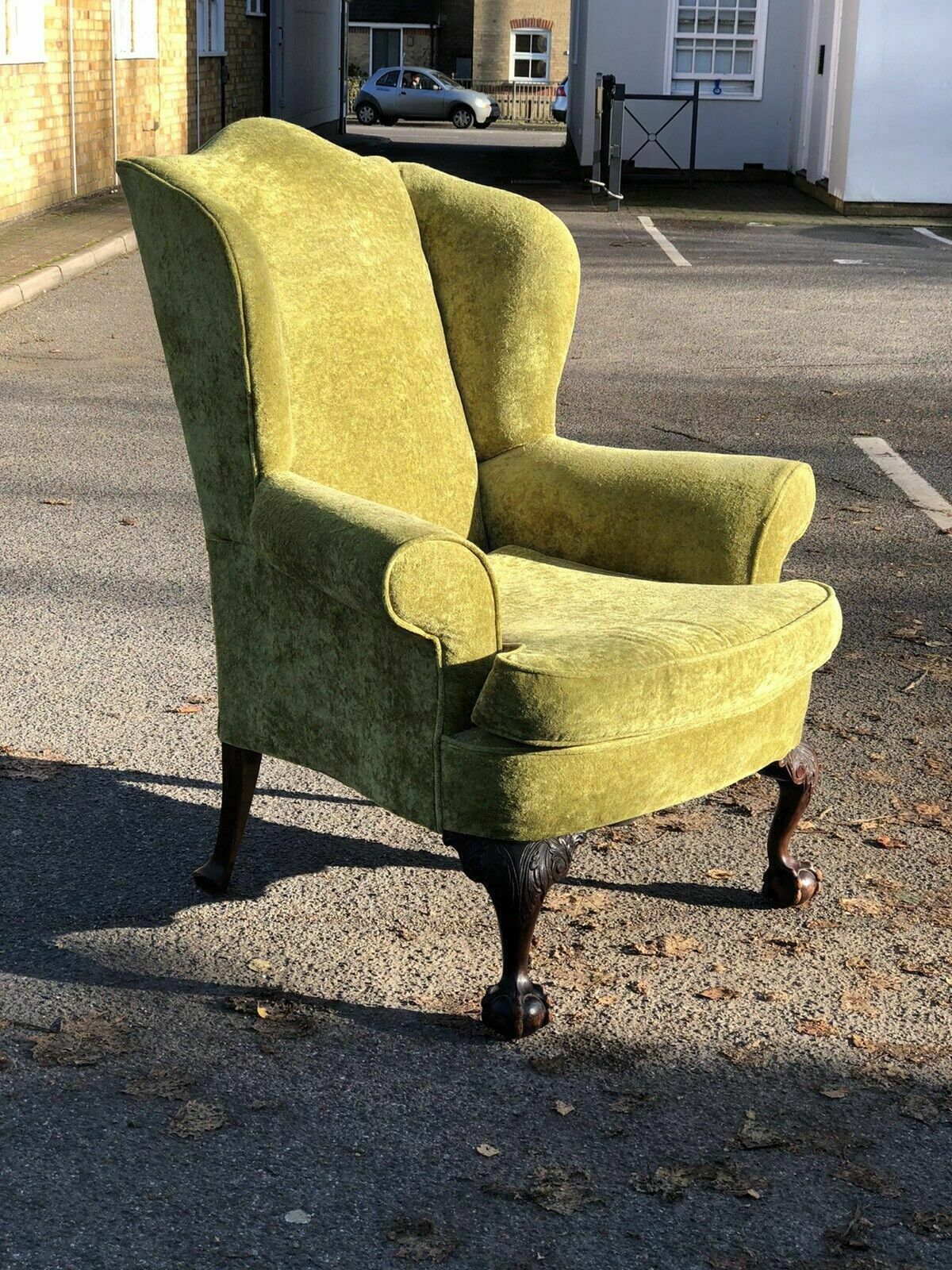 Antique Libra Armchair. Fine Carved Mahogany Legs. photo for sale
