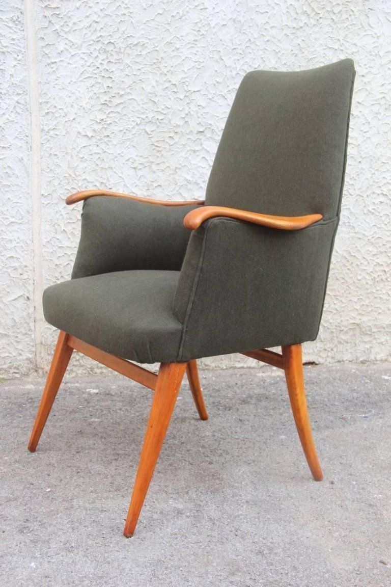 Executive Chair Of The 1950s In Very Elegant Cherrywood photo vinterior