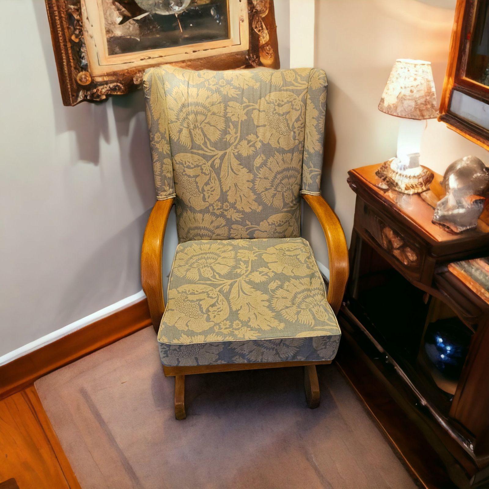 1950's Bentwood Reupholstered Rocking Chair photo Furniture