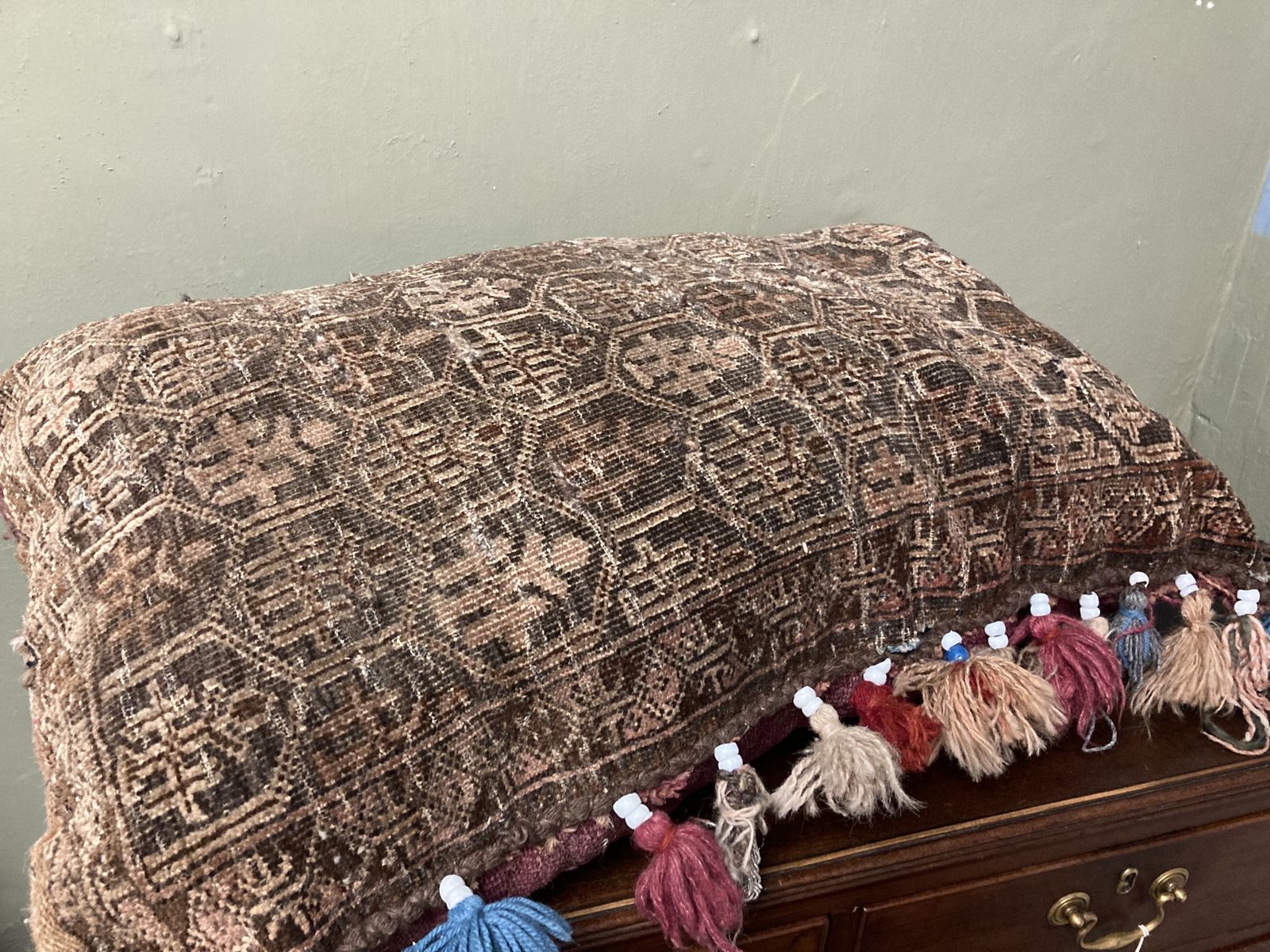 Large Antique Afghan Beluch Beaded Floor Cushion photo buy