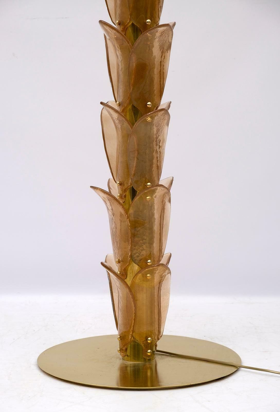 photo vinterior Murano Glass And Brass Palm Tree Floor Lamp, 1970s, Pair