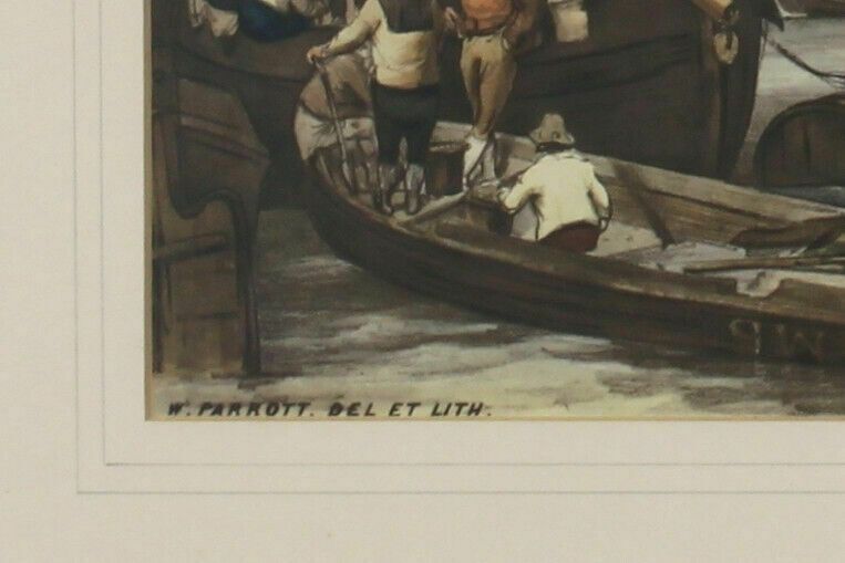 Copy Of 18th Century Lithograph. London Bridge From The Pool photo for sale