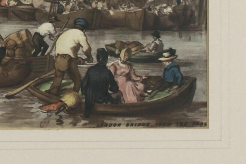 Copy Of 18th Century Lithograph. London Bridge From The Pool photo Art