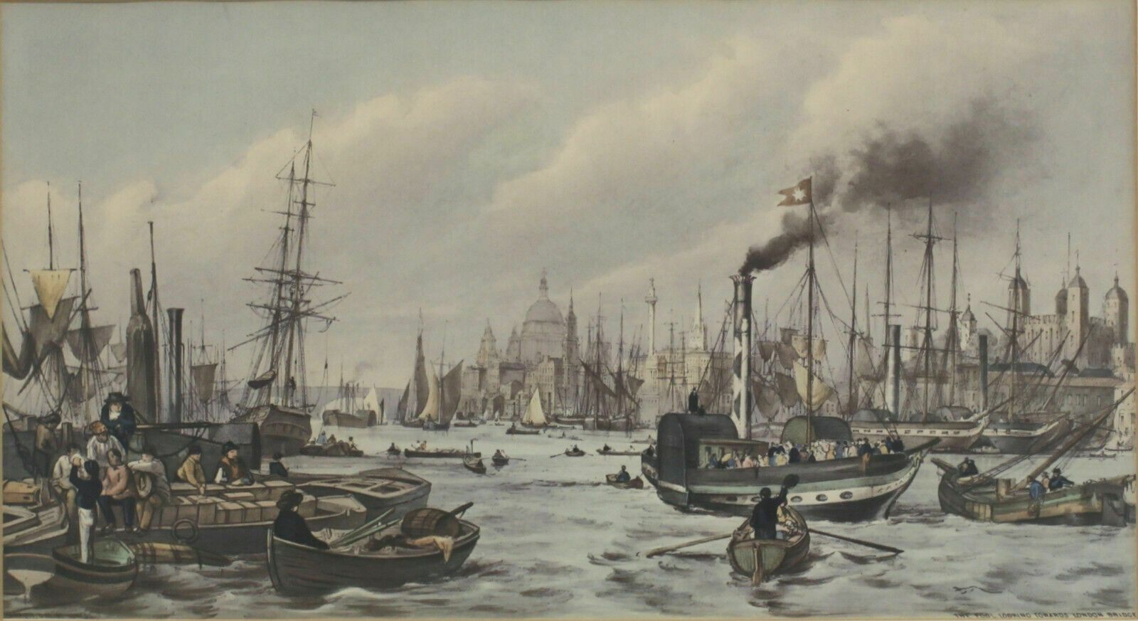 Copy Of 18th Century Lithograph. The Pool Looking Towards London Bridge photo furniture