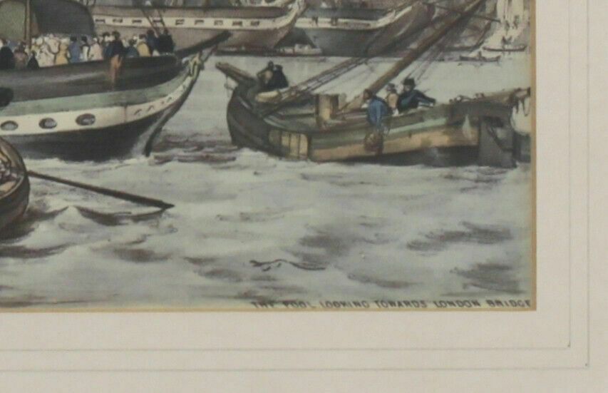 Copy Of 18th Century Lithograph. The Pool Looking Towards London Bridge photo Art