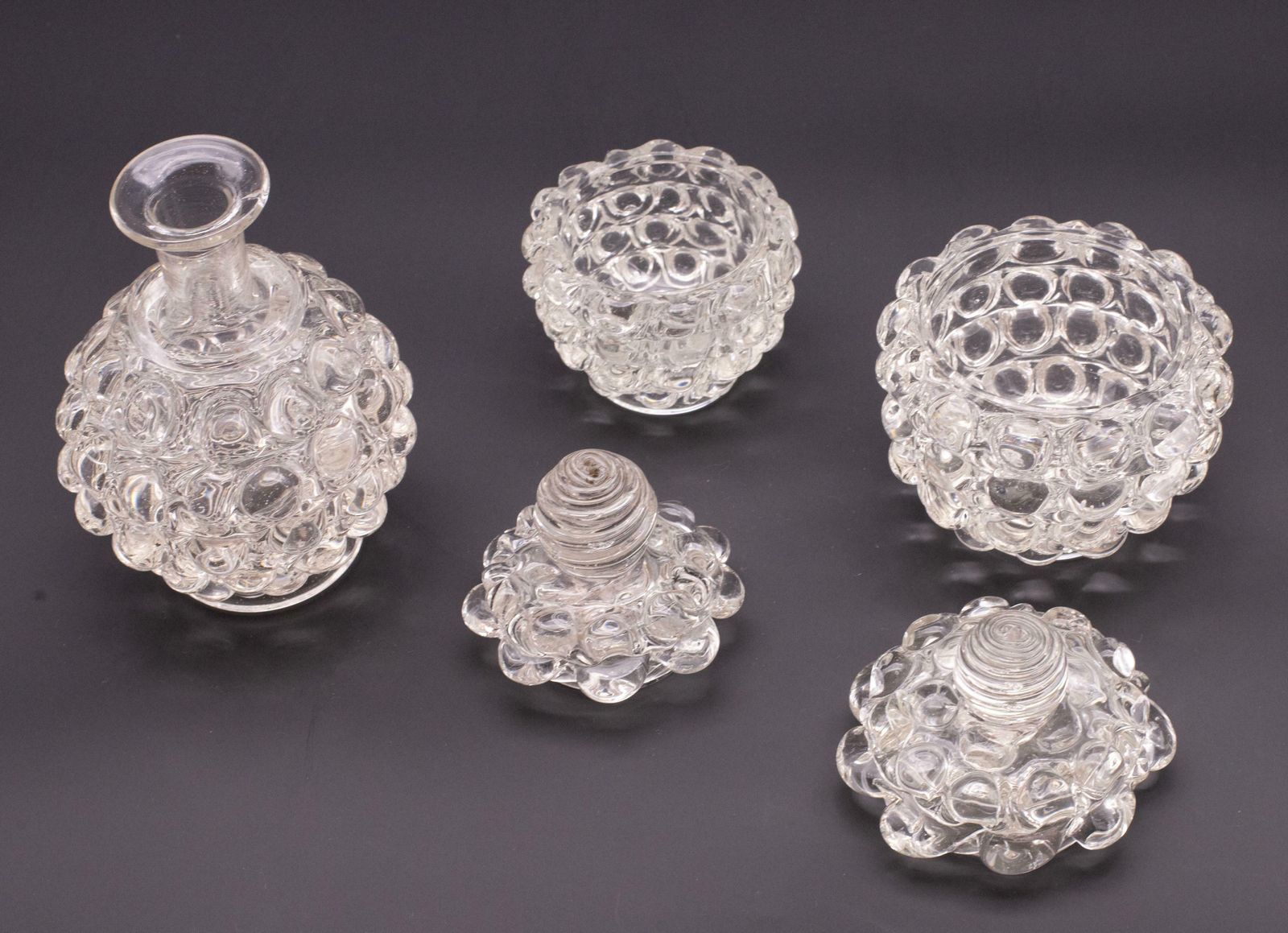 photo furniture Set Of 3 Series Lenti Vase Barovier & Toso Italy, Murano Glass, 1940s