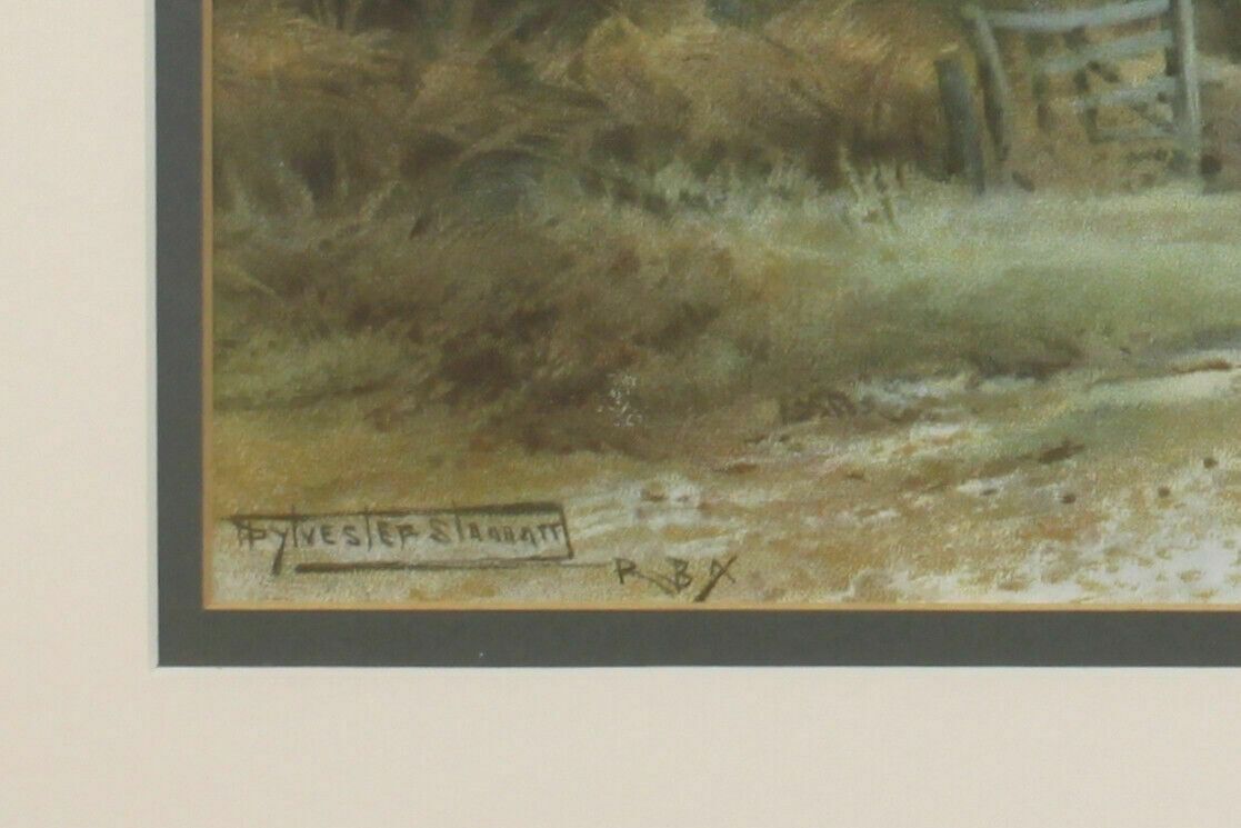 Print From A Watercolour By Sylvester Stannard. Farmhouse With Girl photo for sale