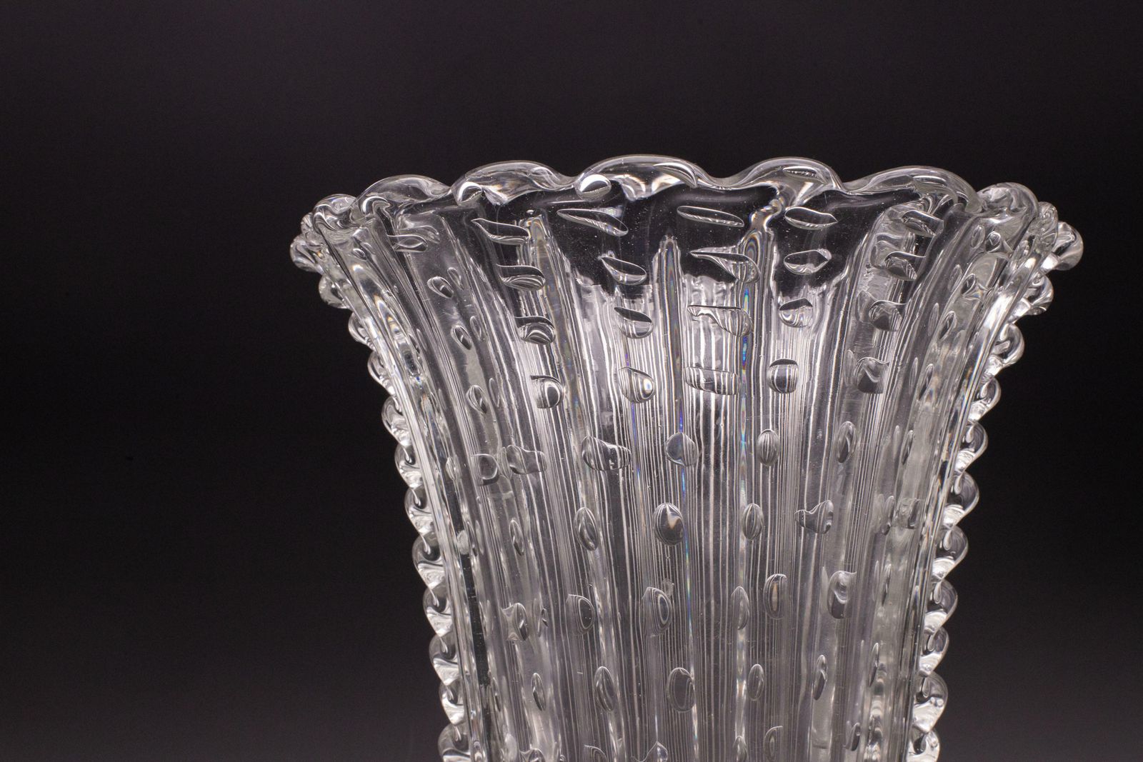 Art Decò Large Size Murano Bullicante Vase By Barovier & Toso, 1930s photo Home Decor