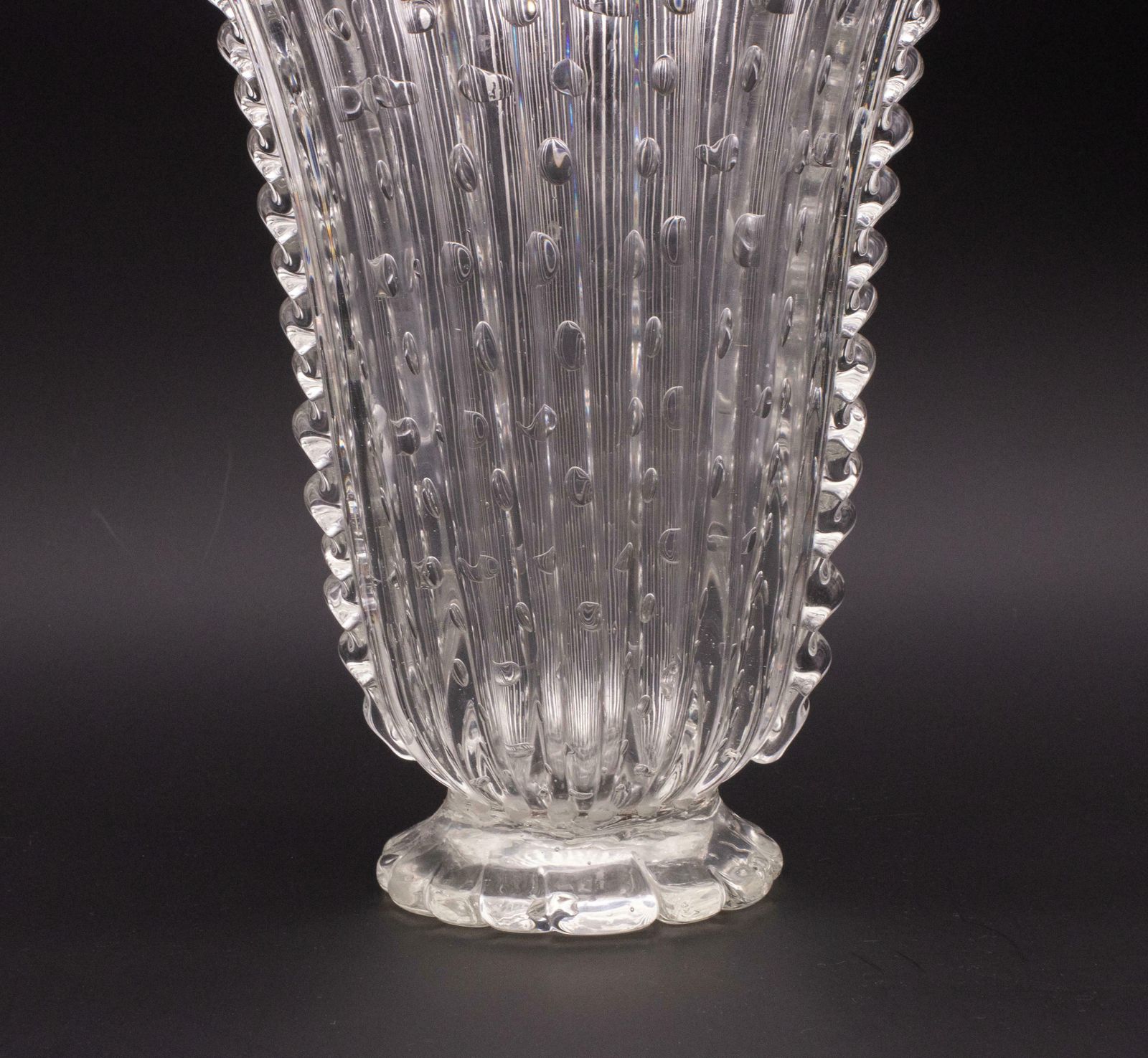 Art Decò Large Size Murano Bullicante Vase By Barovier & Toso, 1930s photo 2231.0