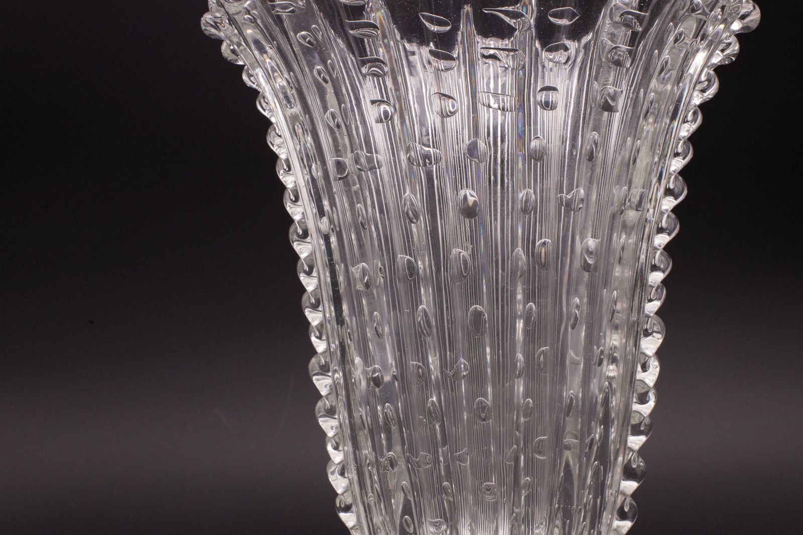 Art Decò Large Size Murano Bullicante Vase By Barovier & Toso, 1930s photo vinterior