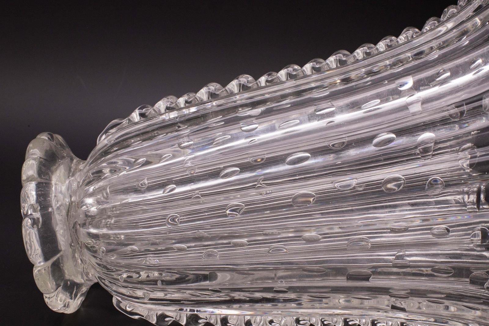 photo furniture Art Decò Large Size Murano Bullicante Vase By Barovier & Toso, 1930s