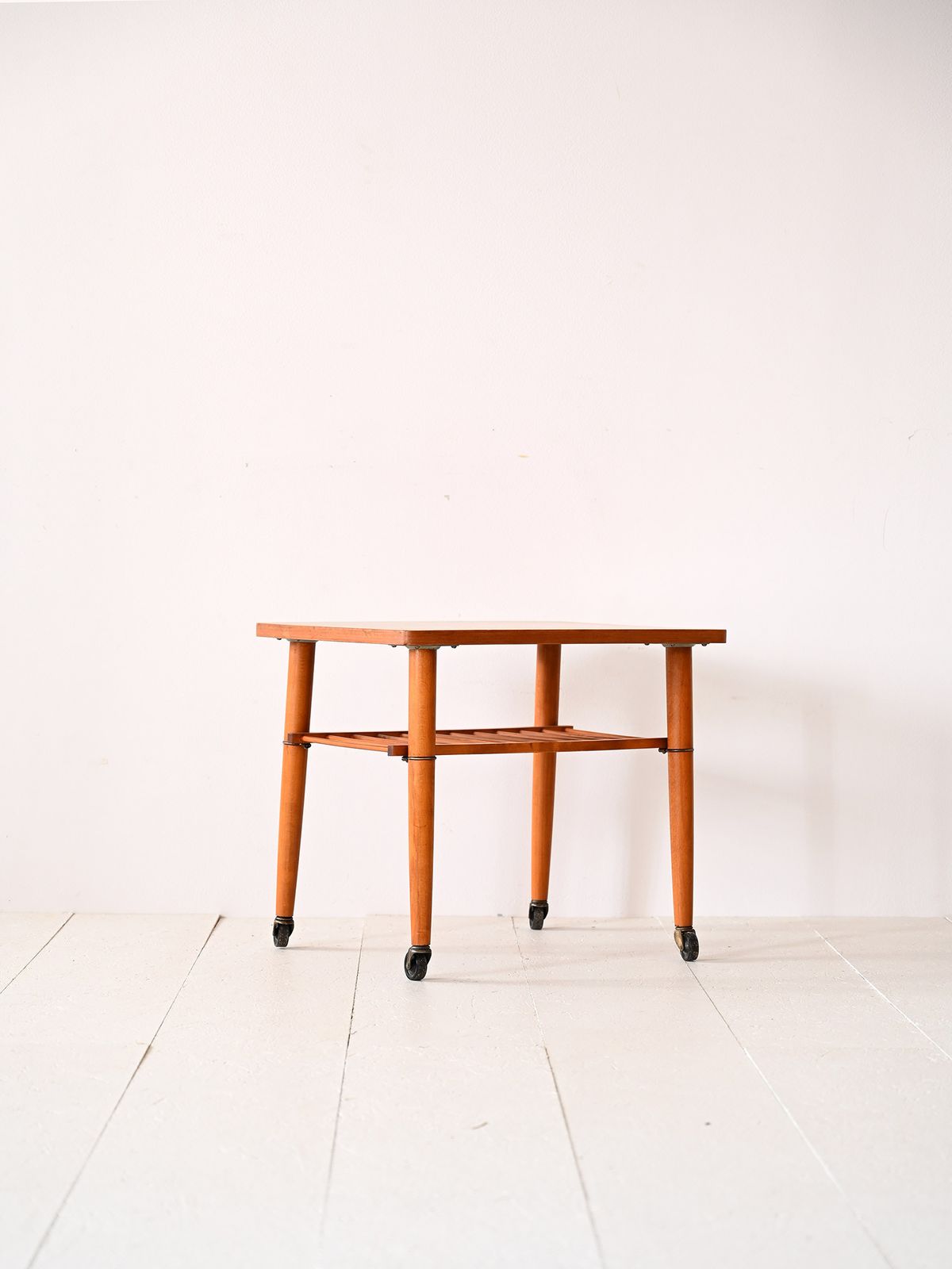 1960s Teak Coffee Table With Wheels photo for sale