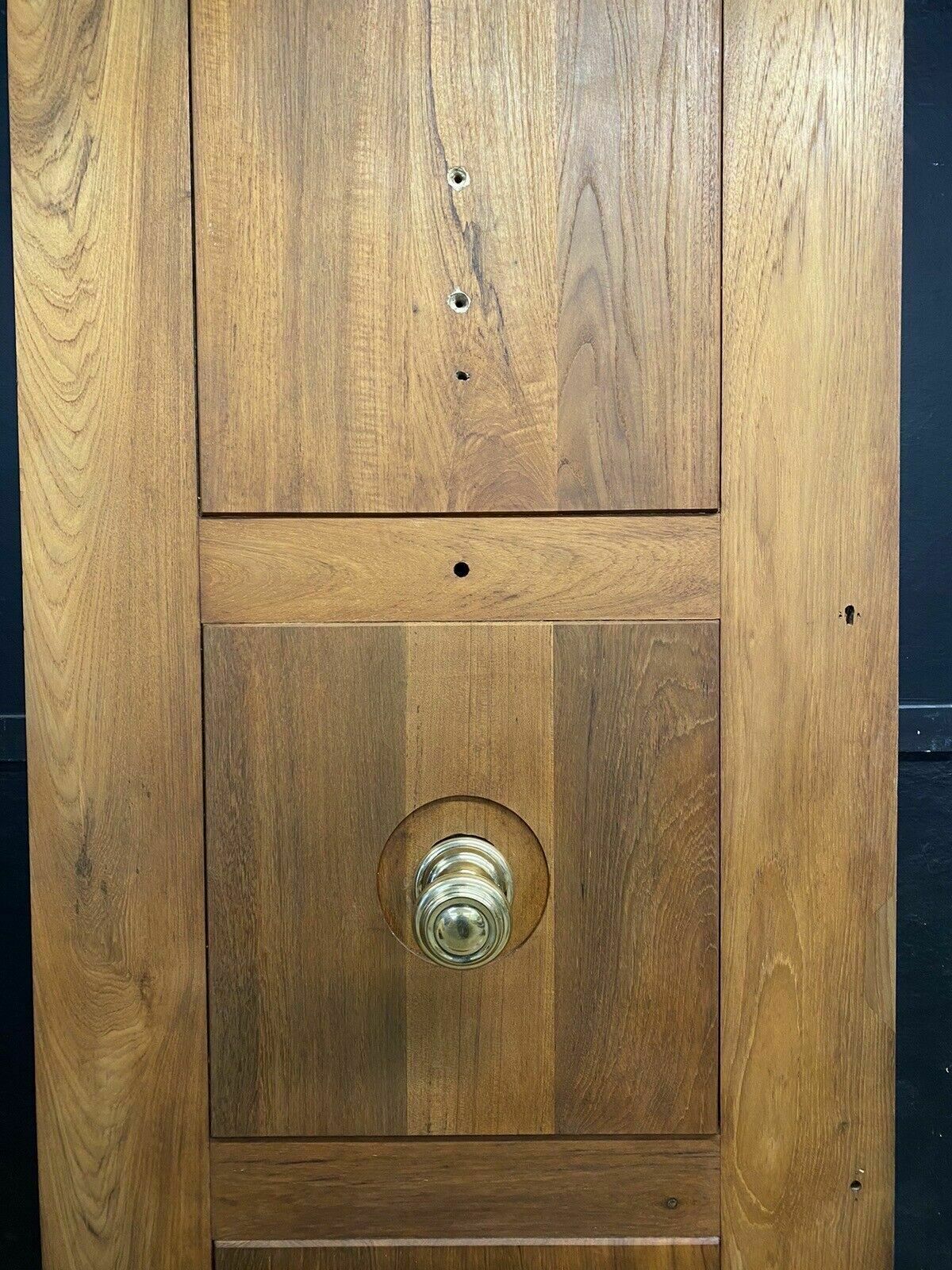 Large Solid Walnut Front Door Reclaimed Bespoke Hardwood Period Antique photo for sale