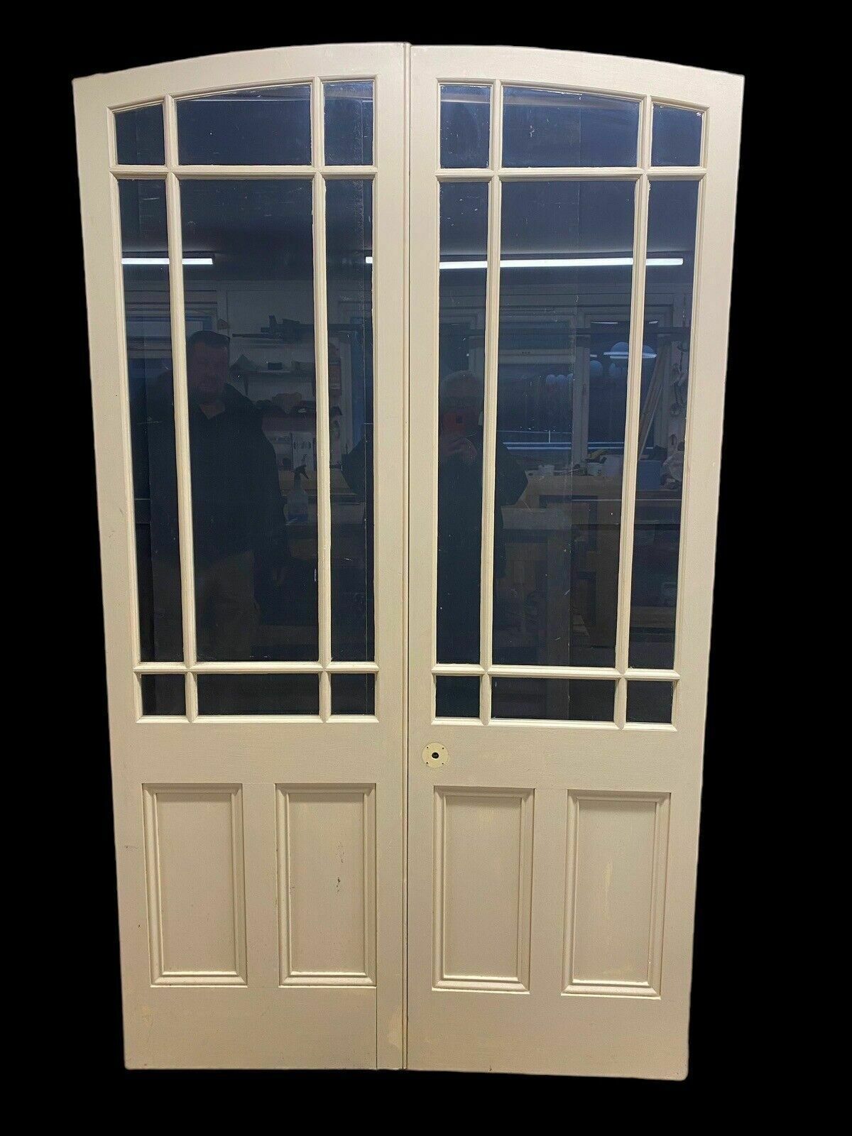 2655.0 Victorian French Doors Old Antique Period Reclaimed Pine Wooden Clear Glass photo