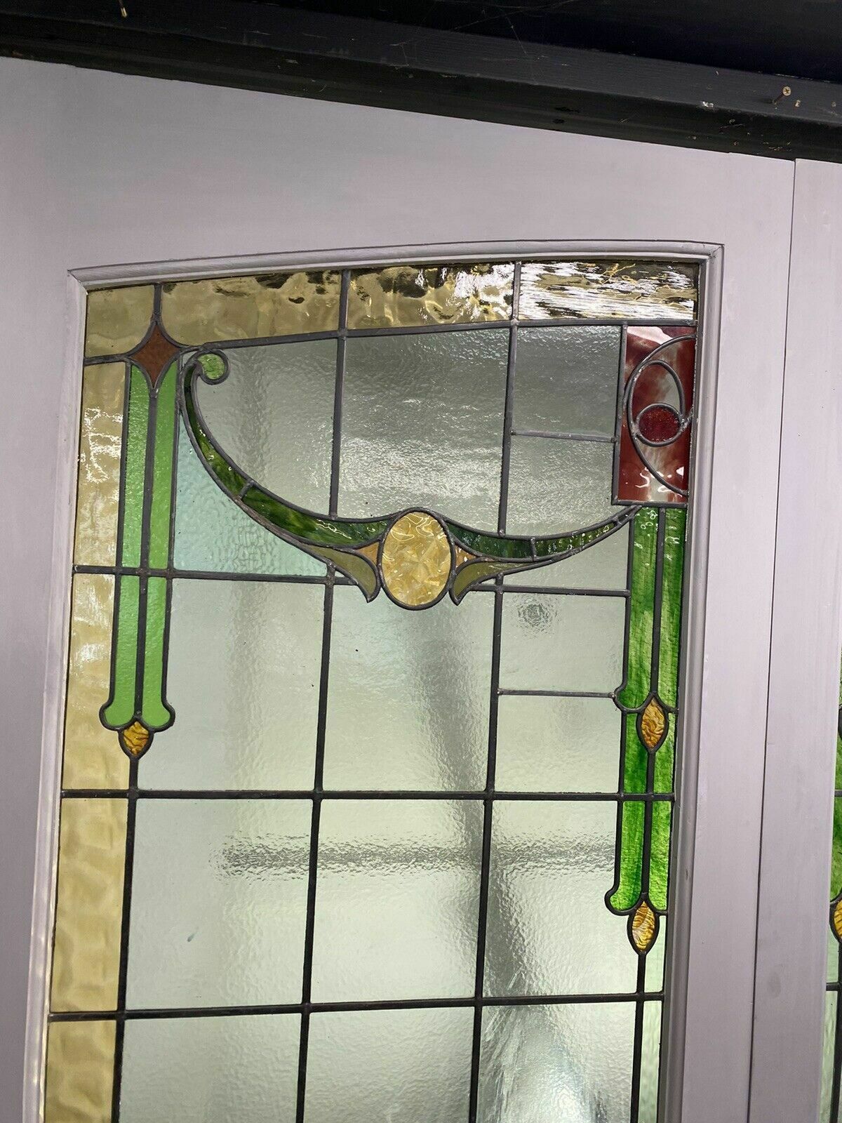 X Large Victorian Stained Glass French Doors Antique Period Reclaimed Old Wood photo furniture