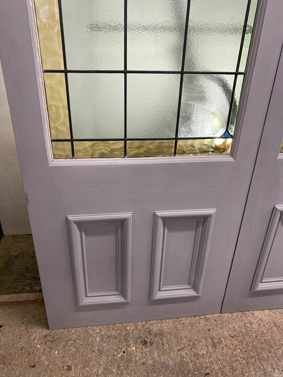 X Large Victorian Stained Glass French Doors Antique Period Reclaimed Old Wood photo Home Fixtures