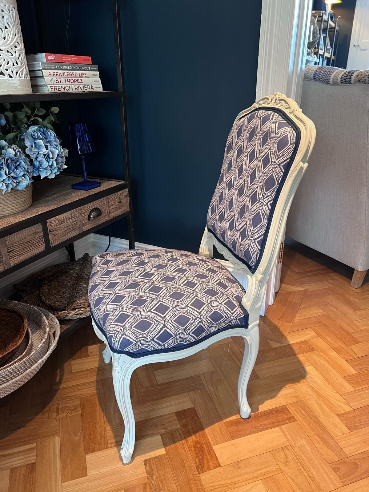 photo for sale Carved Wood And Upholstery Dining Chair