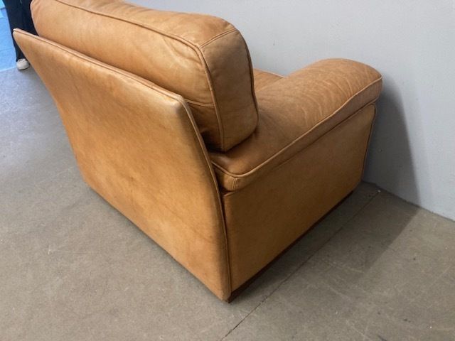 Designer Armchair   Modern 60s Leather. Vintage In Excellent Condition. photo for sale
