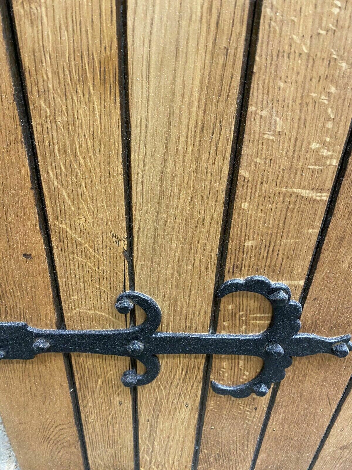 Solid Oak Front Door Stained Glass Old Period Antique Reclaimed Wood Cast Iron photo vinterior